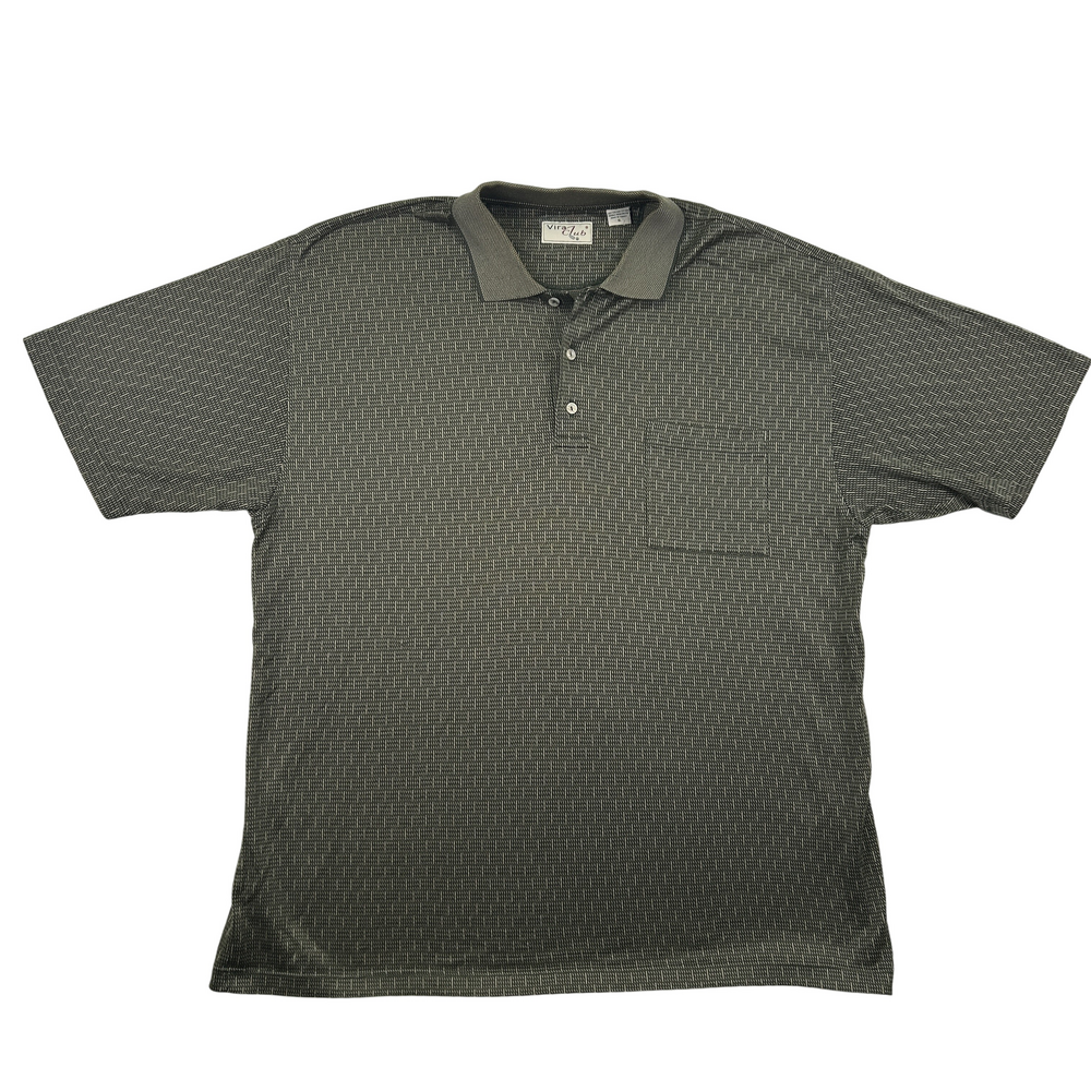 Vira Club Polo Shirt Mens XL Geometric Knit Golf Lightweight Breathable Classic